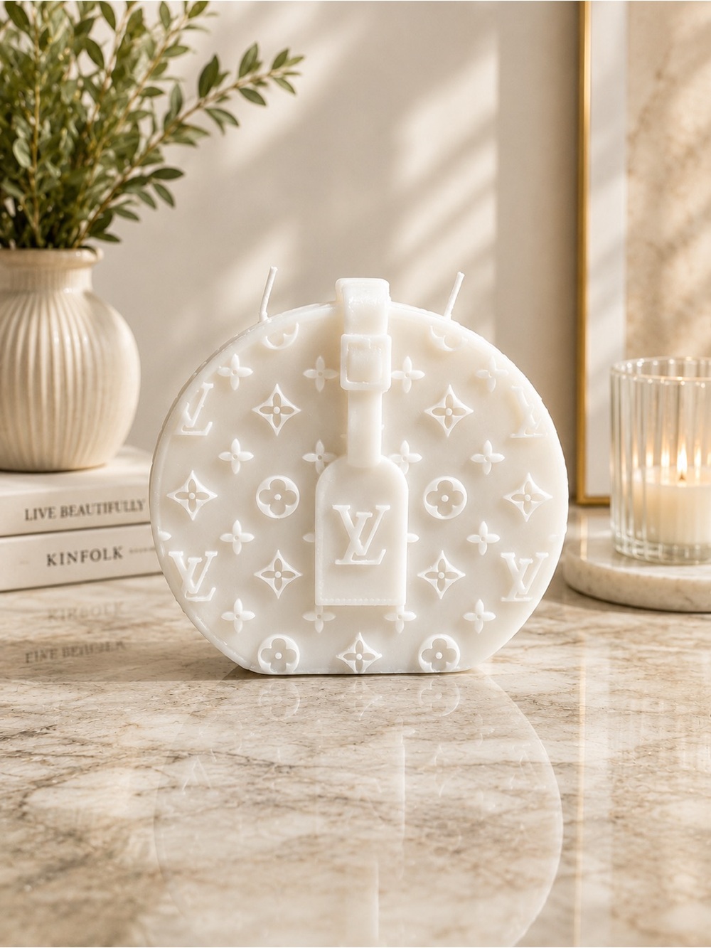 Monogram Round Decorative Candle